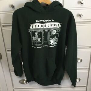 1st STARBUCKS Pike Place Market Graphic Hoodie UNISEX M